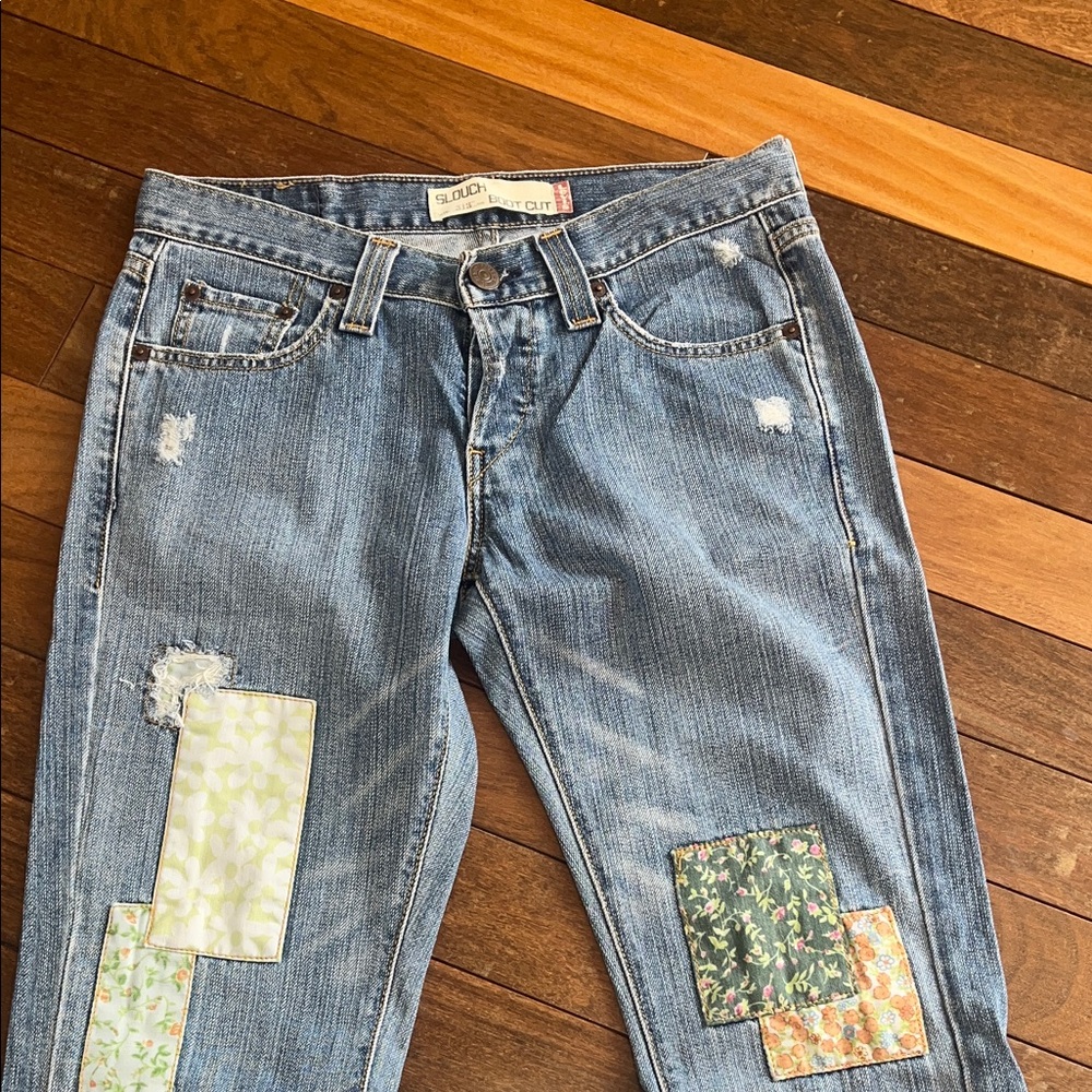 Levi's Light Blue Boot Cut Jeans with Patchwork - Picture 3 of 5